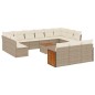 vidaXL 14-tlg. Garten-Sofagarnitur mit Kissen Beige Poly Rattan vidaXL 14-tlg. Garten-Sofagarnitur mit Kissen Beige Poly Rattan