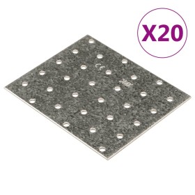 vidaXL Lochplatten 20 Stk. 2 mm 120x100 mm Verzinkter Stahl