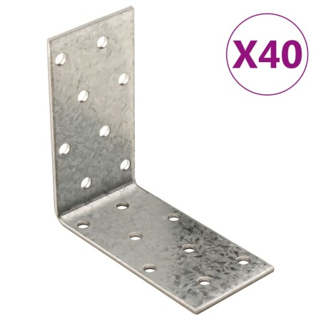 vidaXL Winkelhalterungen 40 Stk. 2 mm 80x40x80 mm Verzinkter Stahl