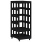 vidaXL Kaminholzregal mit Rollen Schwarz 40x49x110cm Massivholz Kiefer vidaXL Kaminholzregal mit Rollen Schwarz 40x49x110cm Massivholz Kiefer