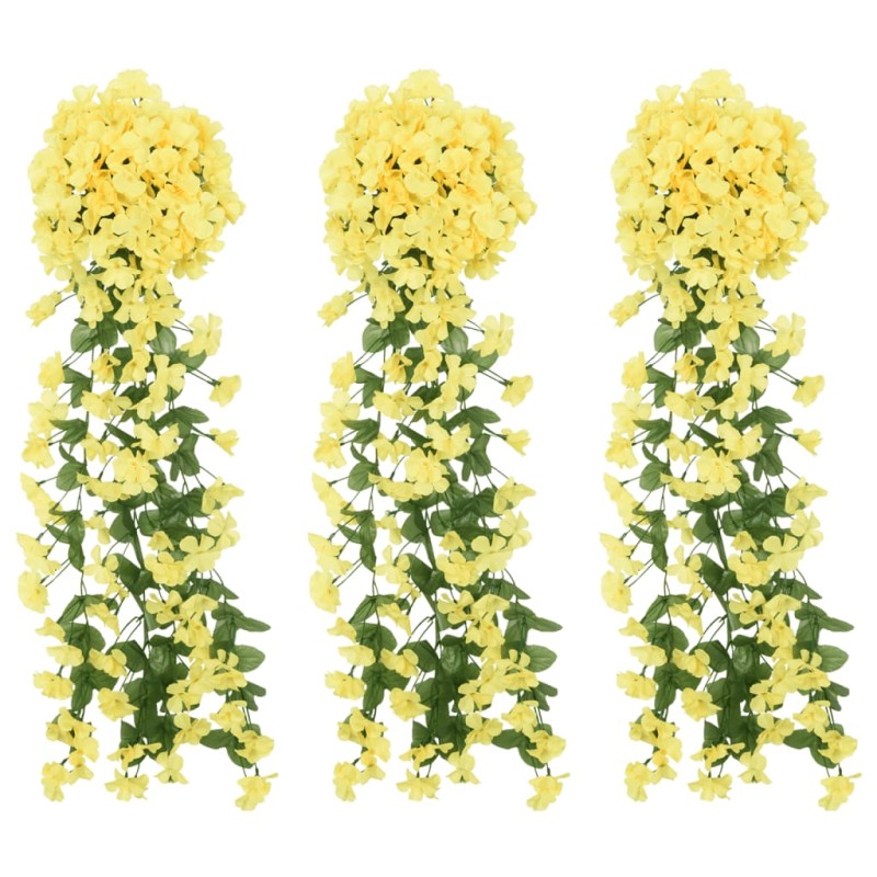 vidaXL Künstliche Blumengirlanden 3 Stk. Gelb 85 cm vidaXL Künstliche Blumengirlanden 3 Stk. Gelb 85 cm