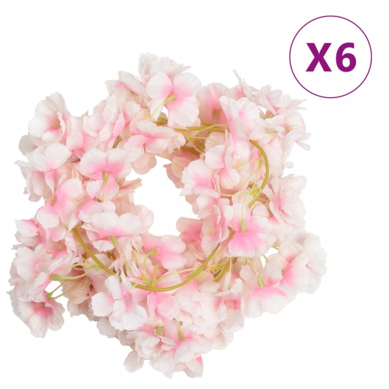 vidaXL Künstliche Blumengirlanden 6 Stk. Hellrosa 180 cm vidaXL Künstliche Blumengirlanden 6 Stk. Hellrosa 180 cm