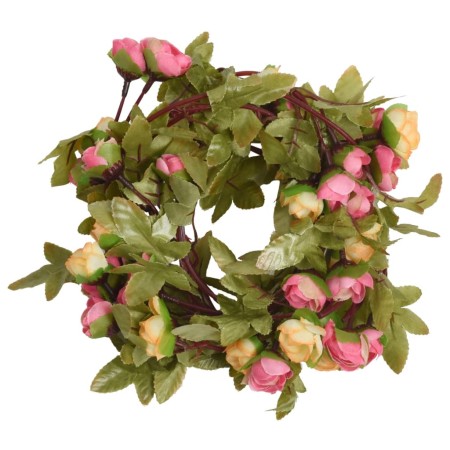 vidaXL Künstliche Blumengirlanden 6 Stk. Rosa 215 cm