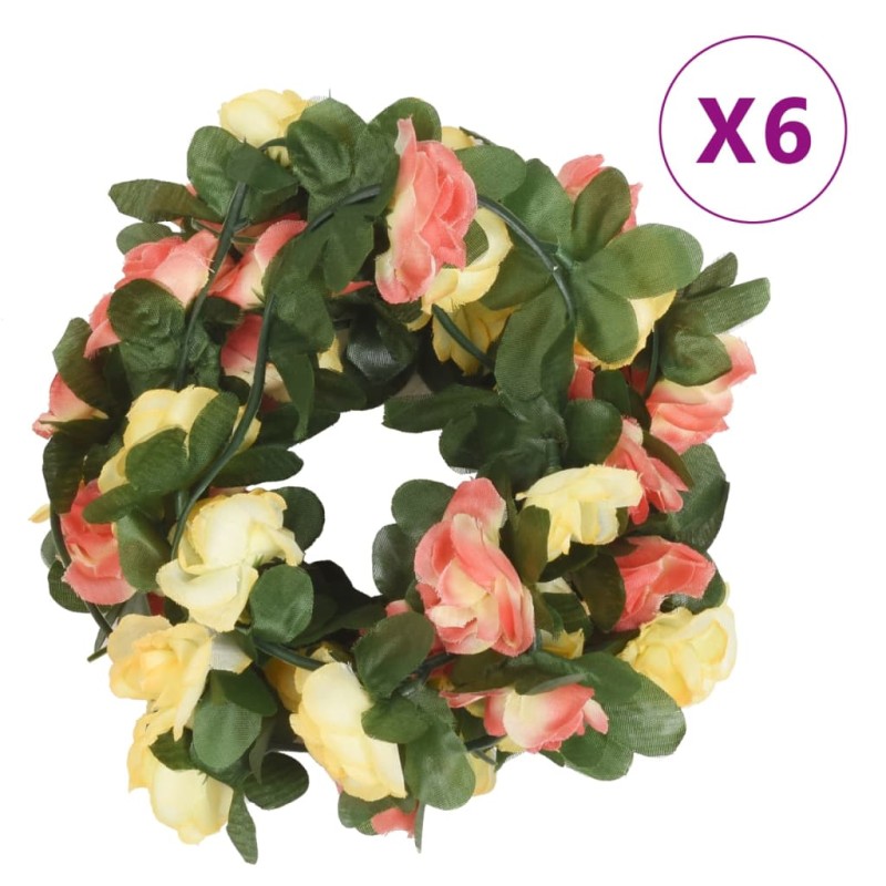 vidaXL Künstliche Blumengirlanden 6 Stk. Abendrot 250 cm vidaXL Künstliche Blumengirlanden 6 Stk. Abendrot 250 cm