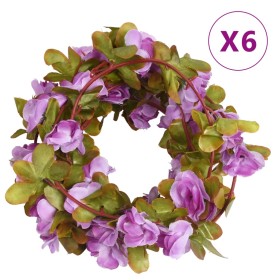 vidaXL Künstliche Blumengirlanden 6 Stk. Helllila 250 cm