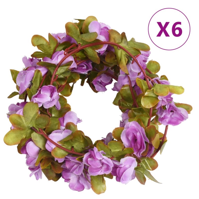 vidaXL Künstliche Blumengirlanden 6 Stk. Helllila 250 cm vidaXL Künstliche Blumengirlanden 6 Stk. Helllila 250 cm