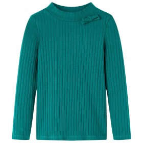 Kinder-Langarmshirt Rippstrick Dunkelgrün 128
