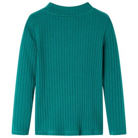 Kinder-Langarmshirt Rippstrick Dunkelgrün 128