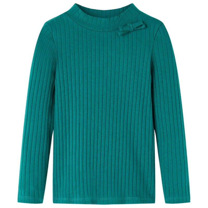 Kinder-Langarmshirt Rippstrick Dunkelgrün 104 Kinder-Langarmshirt Rippstrick Dunkelgrün 104