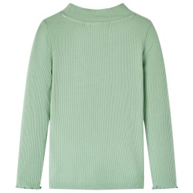 Kinder-Langarmshirt Halbrollkragen Dunkles Minzgrün 104
