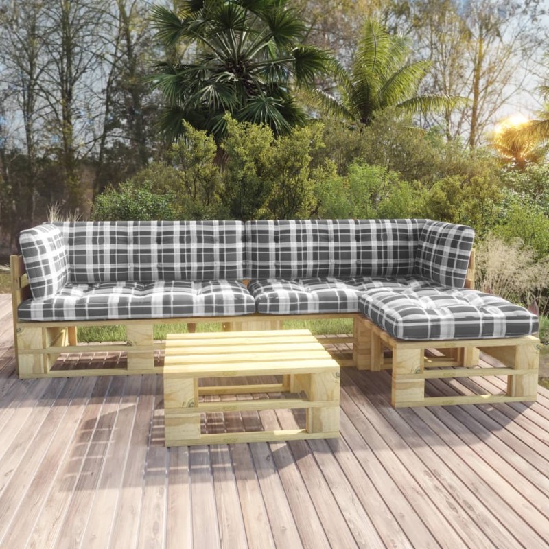 4-tlg. Paletten-Lounge-Set Grün Imprägniertes Kiefernholz 4-tlg. Paletten-Lounge-Set Grün Imprägniertes Kiefernholz