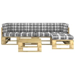 4-tlg. Paletten-Lounge-Set Grün Imprägniertes Kiefernholz