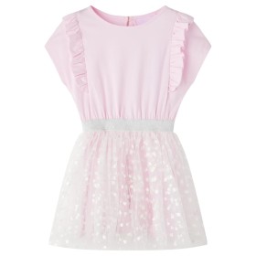 Kinderkleid mit Rüschen Hellrosa 128