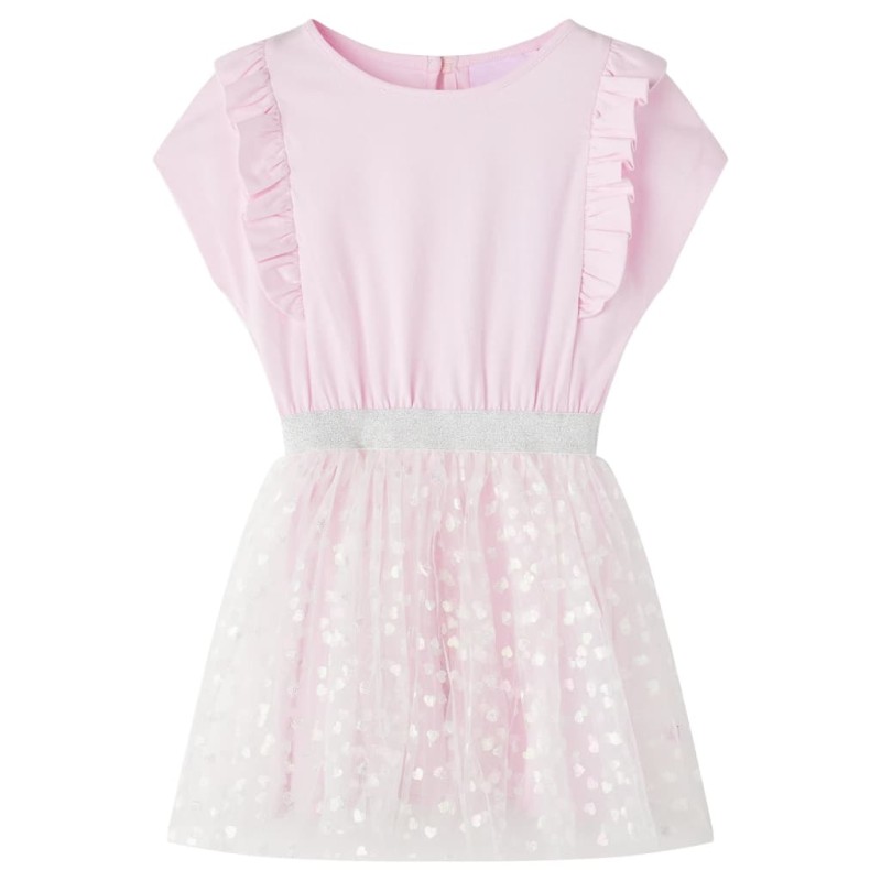 Kinderkleid mit Rüschen Hellrosa 128 Kinderkleid mit Rüschen Hellrosa 128