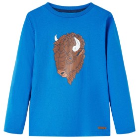 Kinder-Langarmshirt Kobaltblau 128
