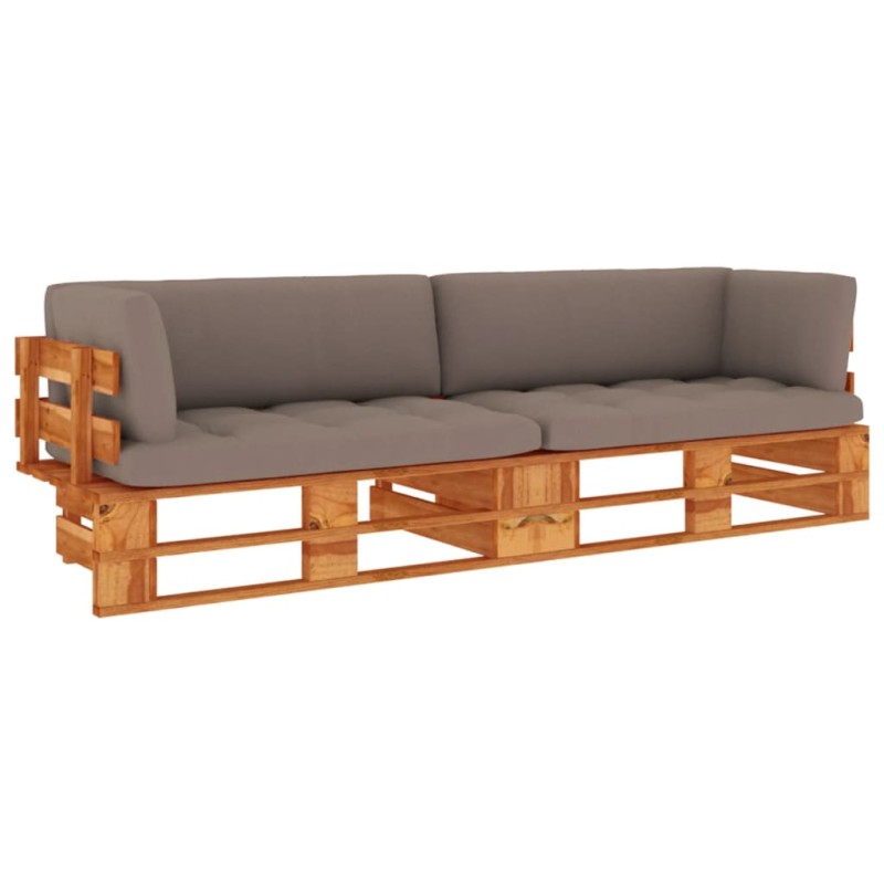 2-Sitzer-Palettensofa Honigbraun Imprägniertes Kiefernholz 2-Sitzer-Palettensofa Honigbraun Imprägniertes Kiefernholz