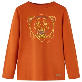 Kinder-Langarmshirt Rostbraun 116