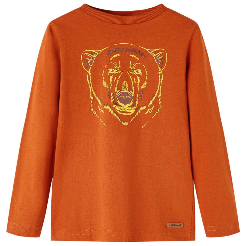 Kinder-Langarmshirt Rostbraun 116 Kinder-Langarmshirt Rostbraun 116