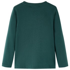 Kinder-Langarmshirt Dunkelgrün 140