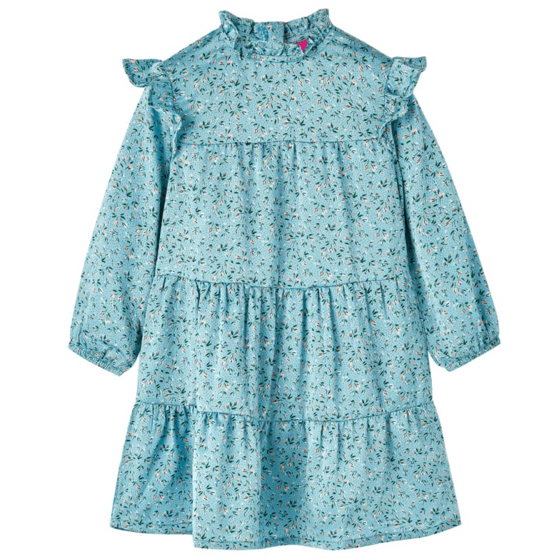 Kinderkleid mit langen Ärmeln Blau 116 Kinderkleid mit langen Ärmeln Blau 116
