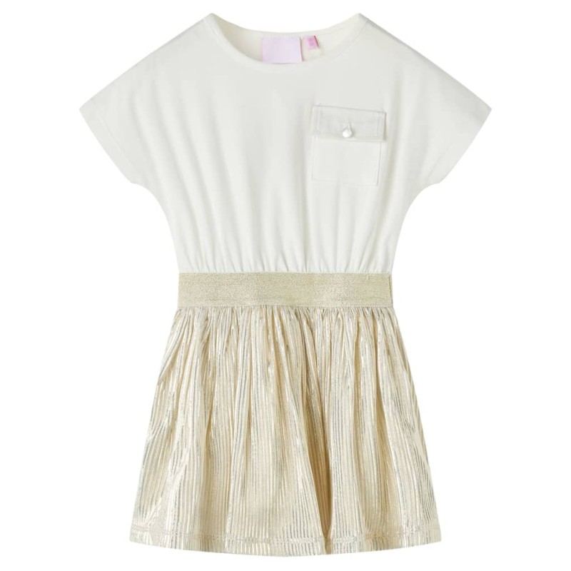 Kinderkleid mit Kurzen Ärmeln Ecru 140 Kinderkleid mit Kurzen Ärmeln Ecru 140