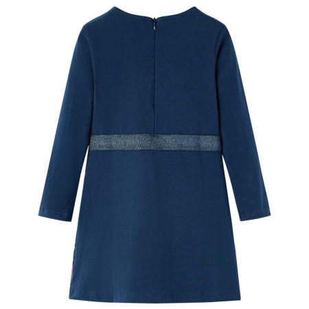 Kinderkleid mit Langen Ärmeln Marineblau 140