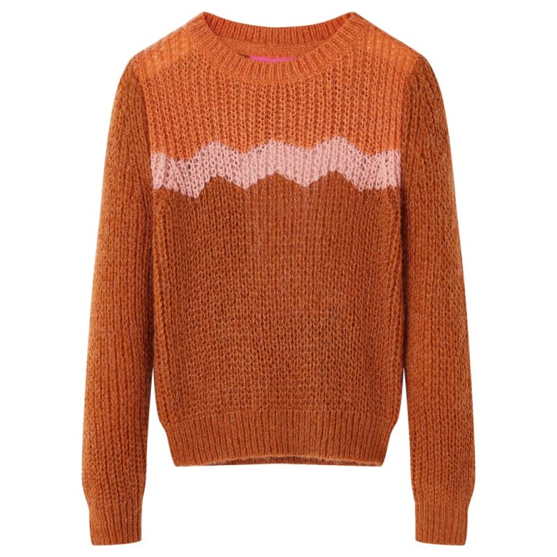 Kinderpullover Gestrickt Cognac 128 Kinderpullover Gestrickt Cognac 128