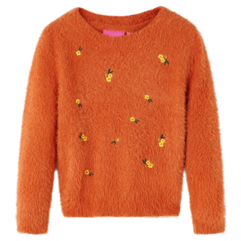 Kinderpullover Gestrickt Dunkelorange 140 Kinderpullover Gestrickt Dunkelorange 140