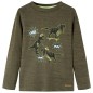 Kinder-Langarmshirt Dunkles Khaki Melange 128