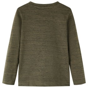 Kinder-Langarmshirt Dunkles Khaki Melange 128