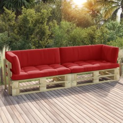 2-Sitzer-Palettensofa mit Kissen Grün Imprägniertes Kiefernholz