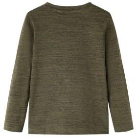 Kinder-Langarmshirt Dunkles Khaki Melange 104