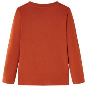 Kinder-Langarmshirt Rostbraun 128