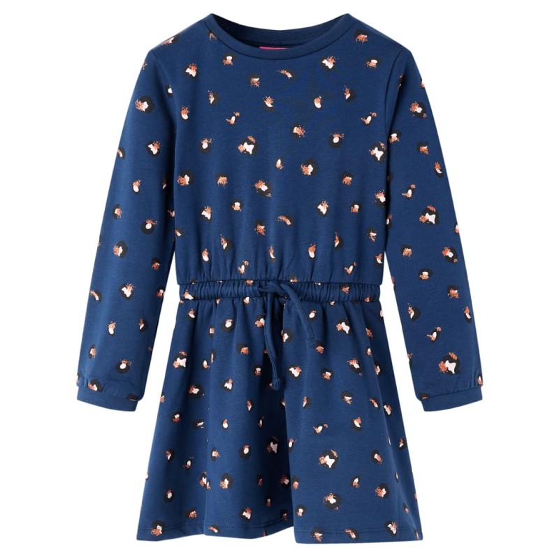 Kinderkleid mit Langen Ärmeln Marineblau 104 Kinderkleid mit Langen Ärmeln Marineblau 104