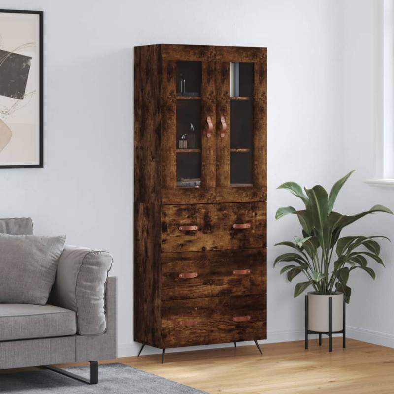 Highboard Räuchereiche 69,5x34x180 cm Holzwerkstoff Highboard Räuchereiche 69,5x34x180 cm Holzwerkstoff