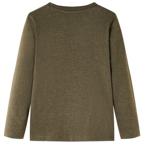 Kinder-Langarmshirt Khaki Melange 116