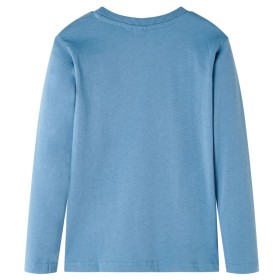 Kinder-Langarmshirt Mittelblau 140