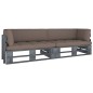 2-Sitzer-Palettensofa mit Kissen Grau Imprägniertes Kiefernholz 2-Sitzer-Palettensofa mit Kissen Grau Imprägniertes Kiefernholz