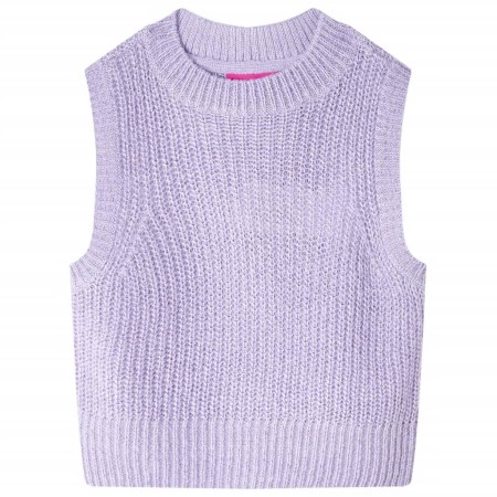 Kinder-Pulloverweste Gestrickt Helllila 92