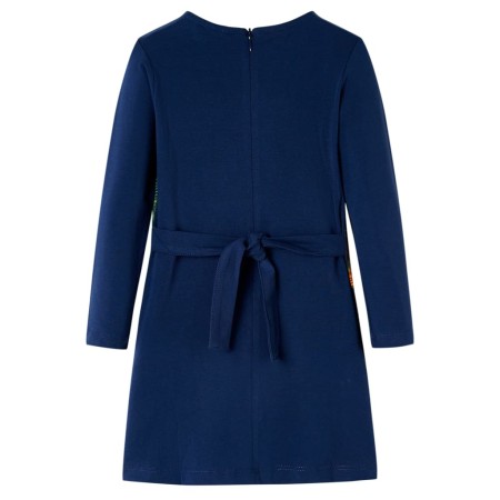 Kinderkleid mit Langen Ärmeln Marineblau 140