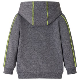 Kinder-Kapuzenpullover mit Reißverschluss Grau Melange 140