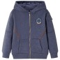Kinder-Kapuzenpullover mit Reißverschluss Dunkelblau Melange 128 Kinder-Kapuzenpullover mit Reißverschluss Dunkelblau Melange 128