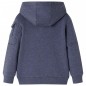Kinder-Kapuzenpullover mit Reißverschluss Dunkelblau Melange 128 Kinder-Kapuzenpullover mit Reißverschluss Dunkelblau Melange 128