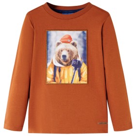 Kinder-Langarmshirt Dunkelorange 128