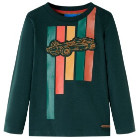 Kinder-Langarmshirt Dunkelgrün 140