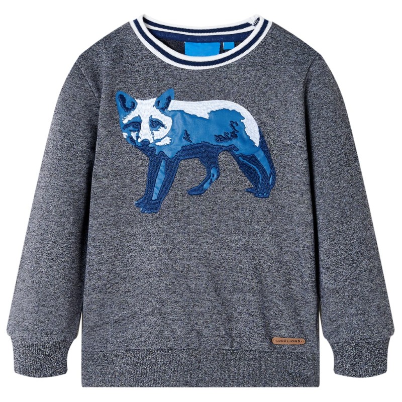Kinder-Sweatshirt Marineblau Melange 116 Kinder-Sweatshirt Marineblau Melange 116