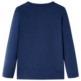 Kinder-Langarmshirt Marineblau Melange 116