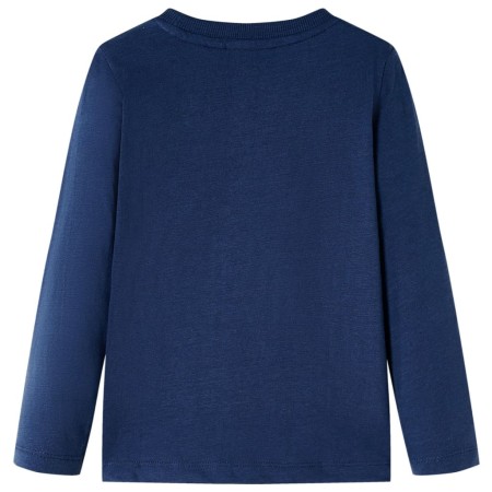 Kinder-Langarmshirt Marineblau Melange 116