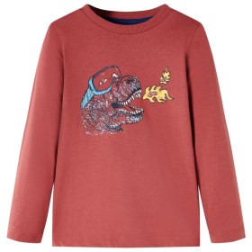 Kinder-Langarmshirt Dunkelrot 140