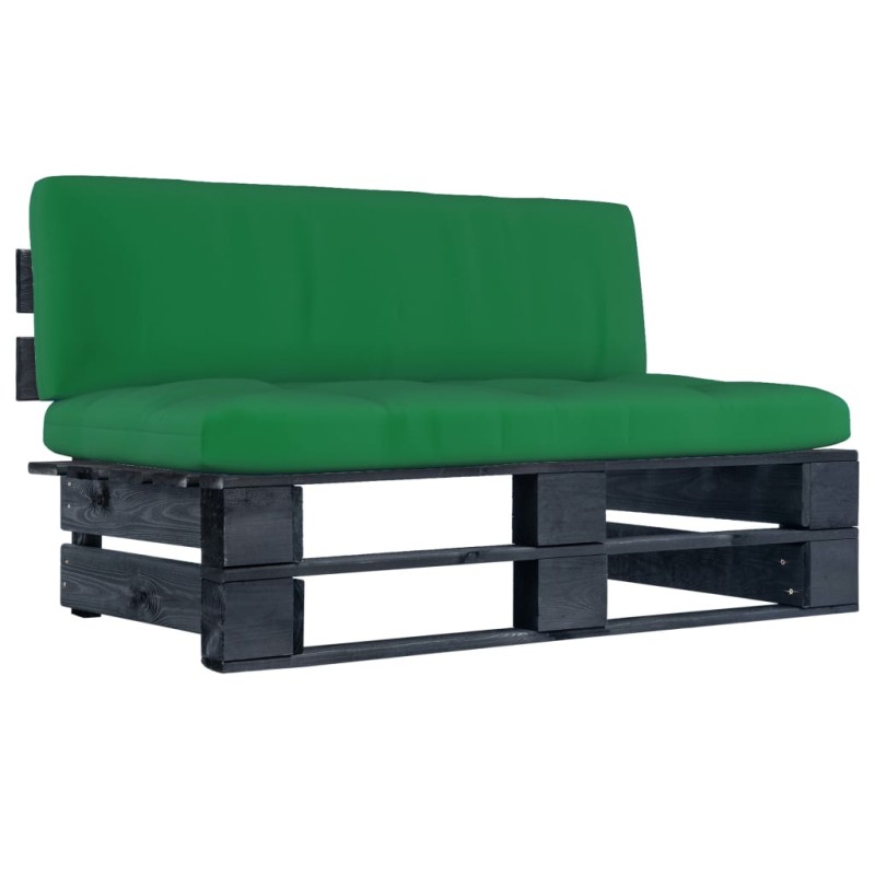 Garten-Paletten-Mittelsofa Schwarz Imprägniertes Kiefernholz Garten-Paletten-Mittelsofa Schwarz Imprägniertes Kiefernholz
